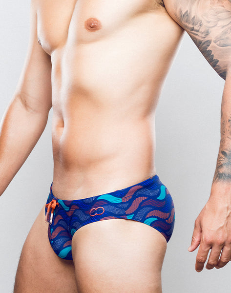 V10 Swim Brief - Ocean Print