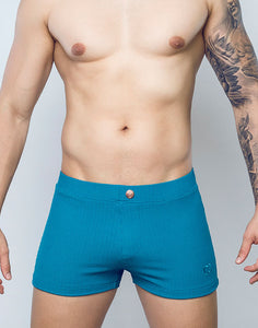 V60 SWIM TRUNKS-Textured Fabric-Railroad Teal