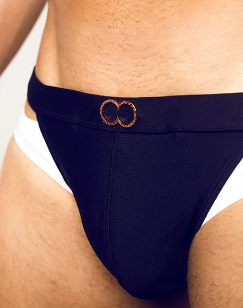 BLK Label No.5 Swim Brief-Black and White
