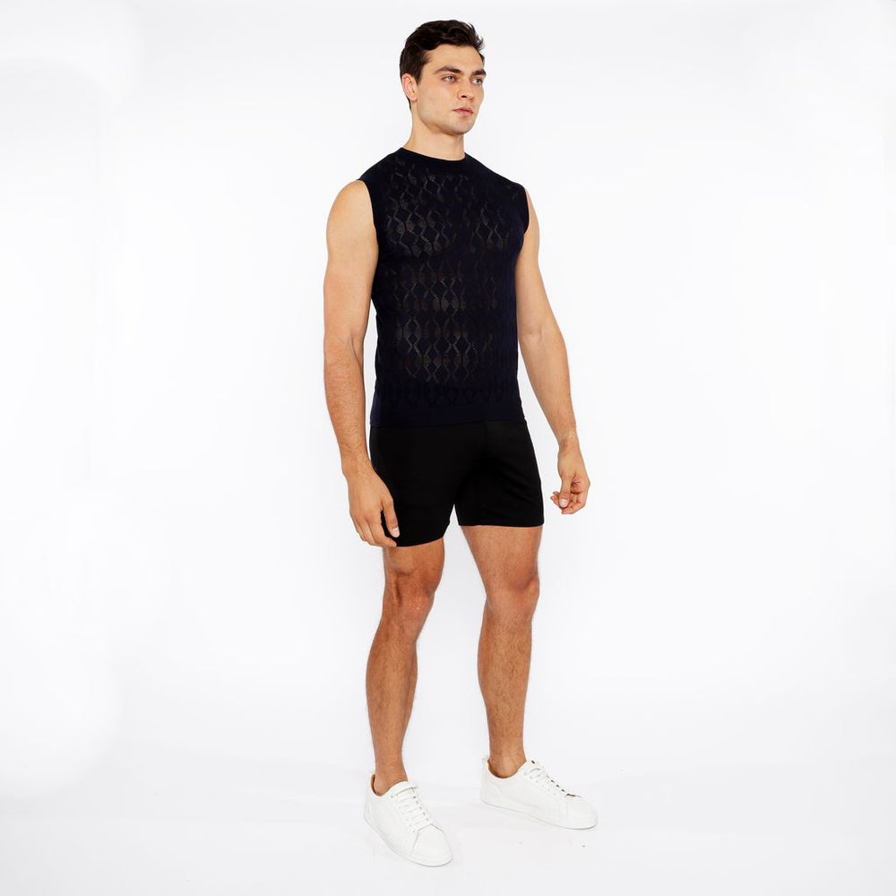 Diamond Pointelle Knitted Vest