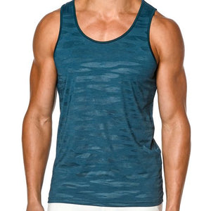 Stretch Mesh Performance Tank - Aqua Camo