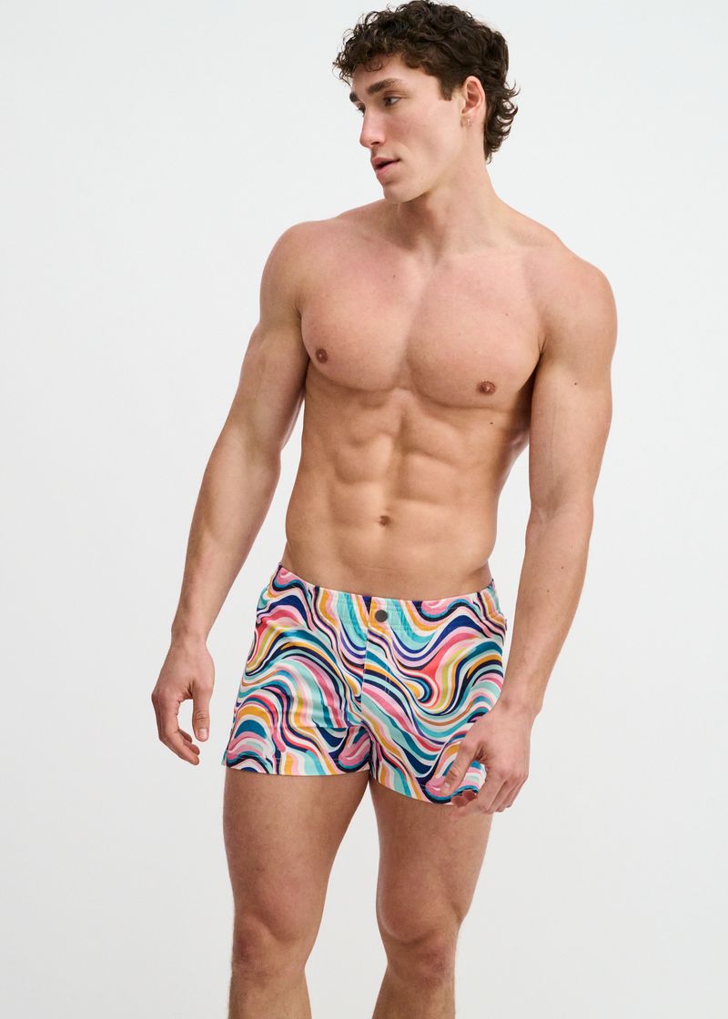 Swirls Print Swim Short