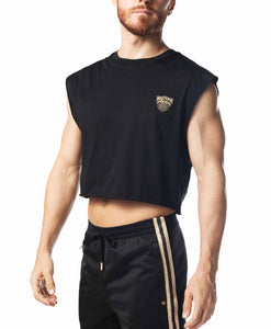 Warm Up Sleeveless Crop Top Black