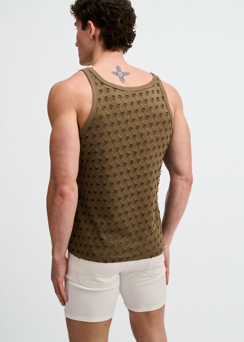 INFINTRY STRETCH RIPPED KNIT TANK TOP