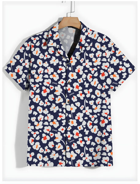 Animal Floral Resort Shirt Blue