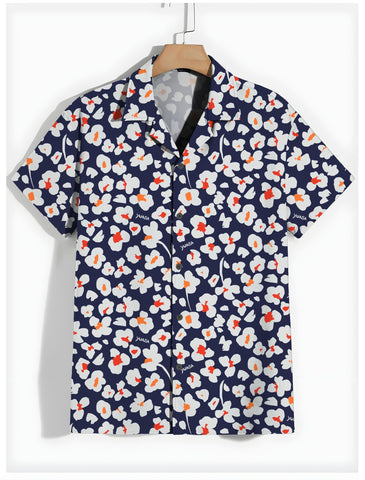Animal Floral Resort Shirt Blue