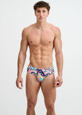 Waves Print Swim Brief - Teal