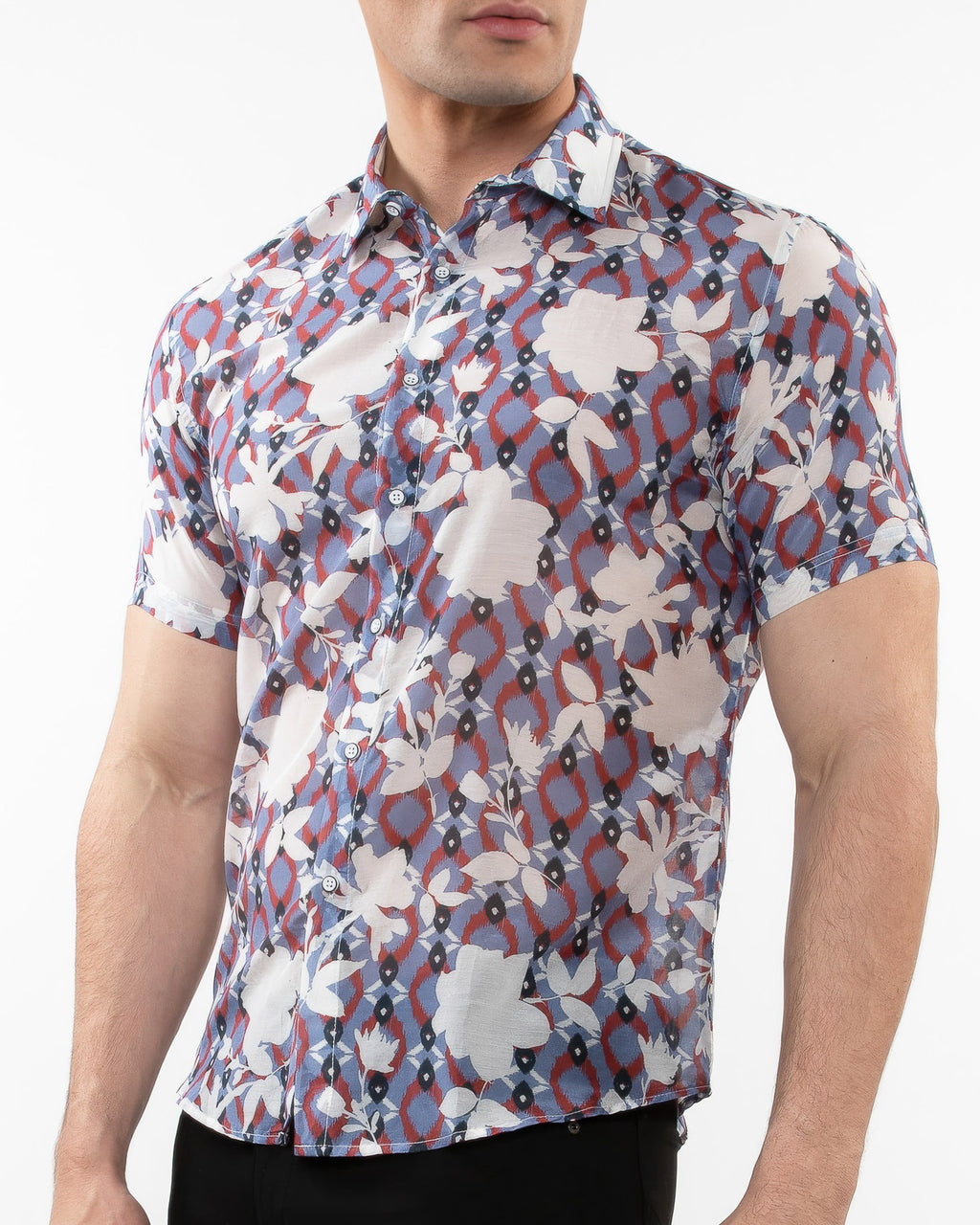 Lightweight Short Sleeve Shirt-Floral Print