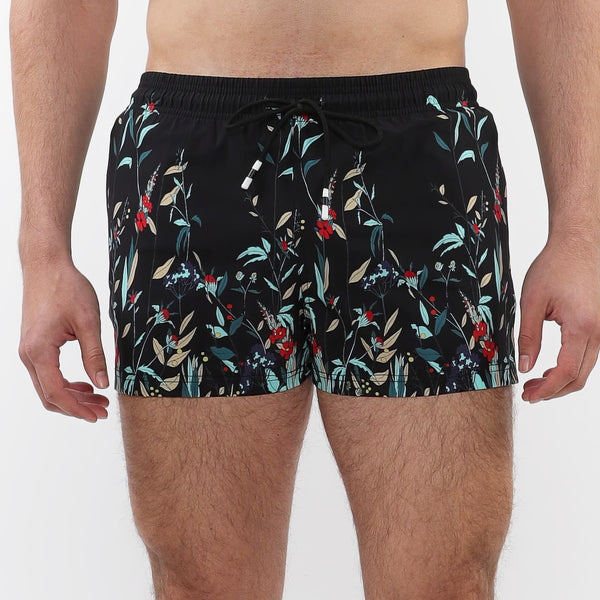 2-1/2" Swim Shorts - Floral Midnight Teal