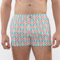 Seersucker Swim Shorts - Ovals Teal