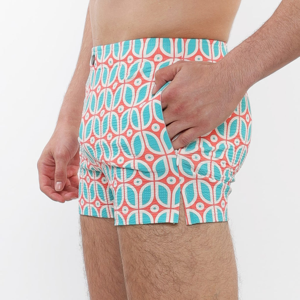 Seersucker Swim Shorts - Ovals