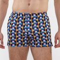 Seersucker Swim Shorts - Boxes Cobalt