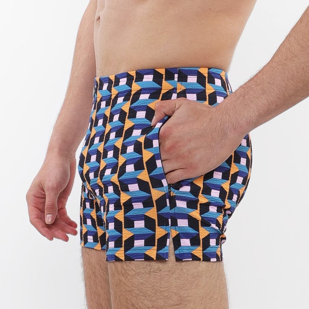 Seersucker Swim Shorts - Boxes