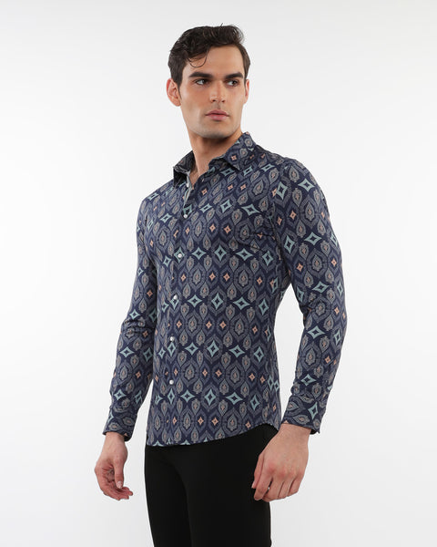 Jade Leaves Long Sleeve Shirt