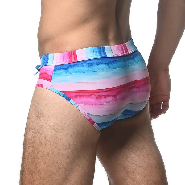 Stripe Printed Swim Brief