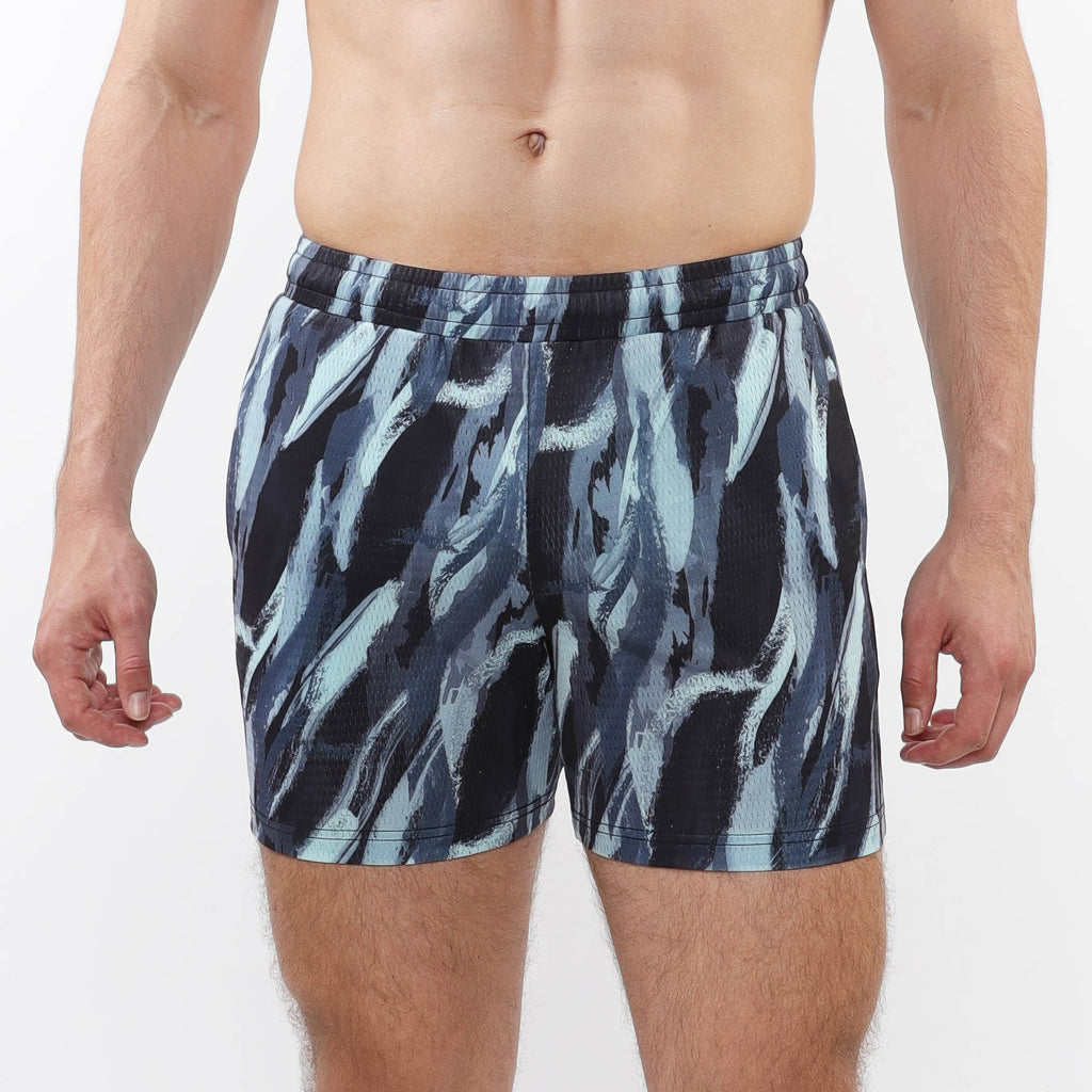 Mesh Performance Shorts-Brushstrokes Print