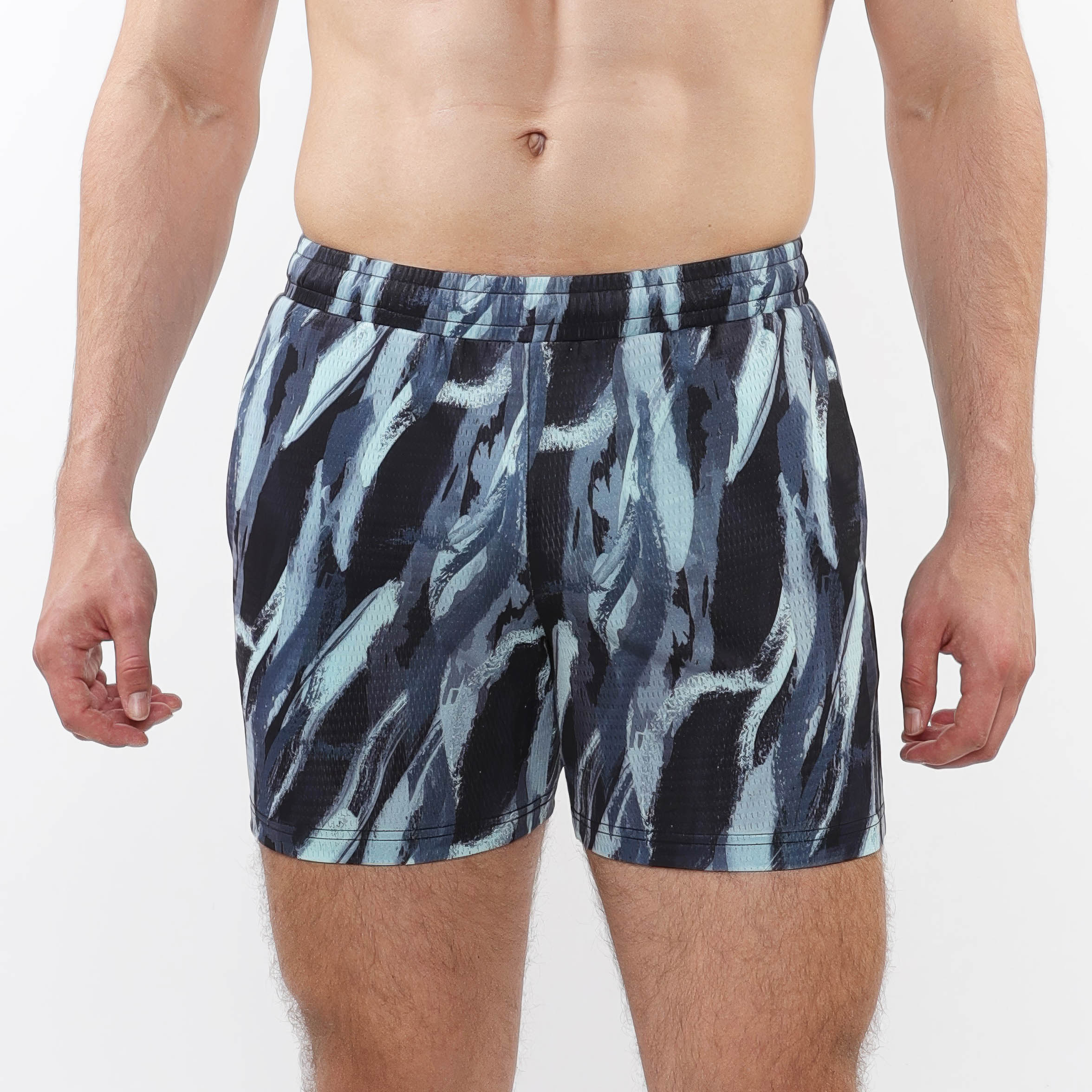 Mesh Performance Shorts-Brushstrokes Print