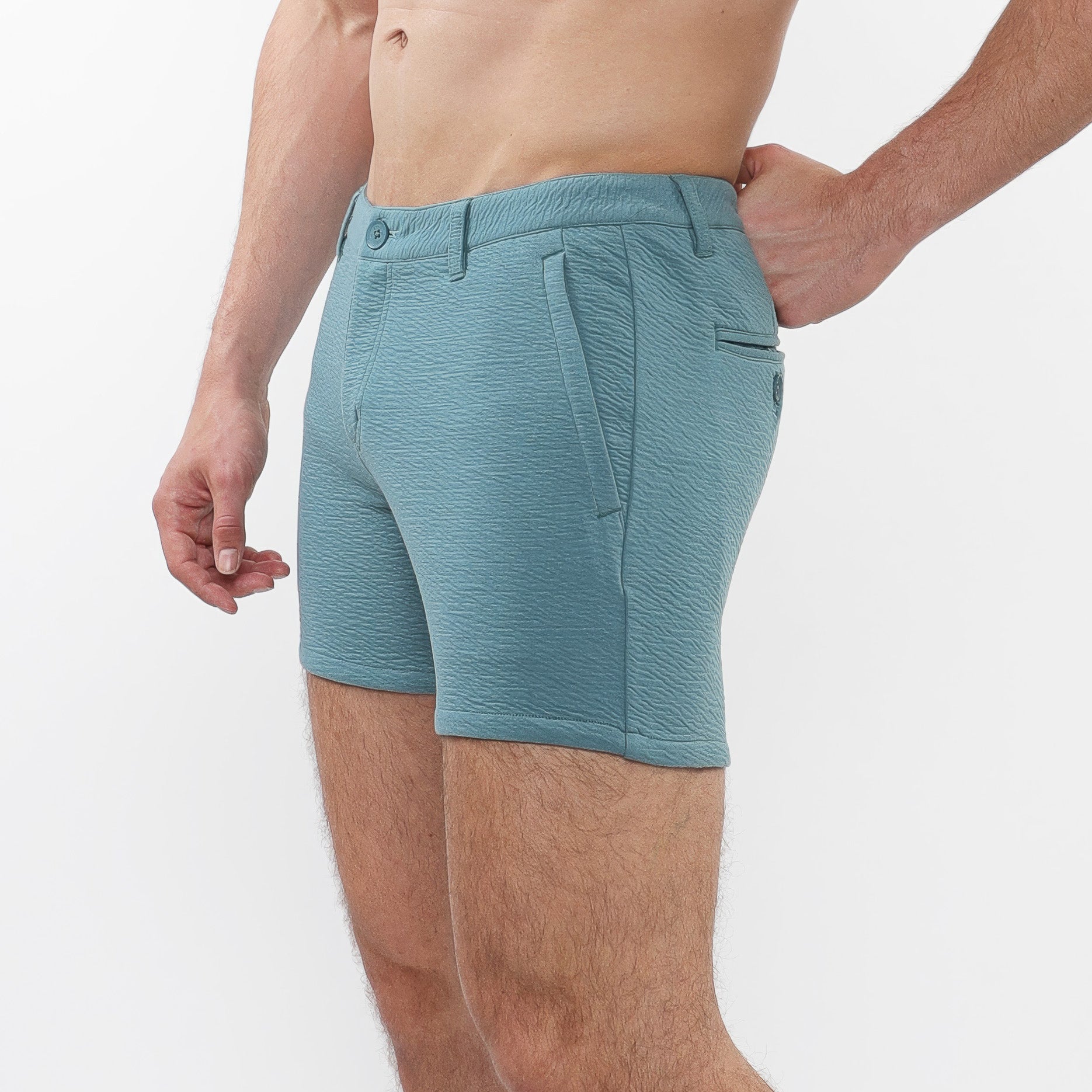 5" Stretch Knit Chino Short w/zip pockets