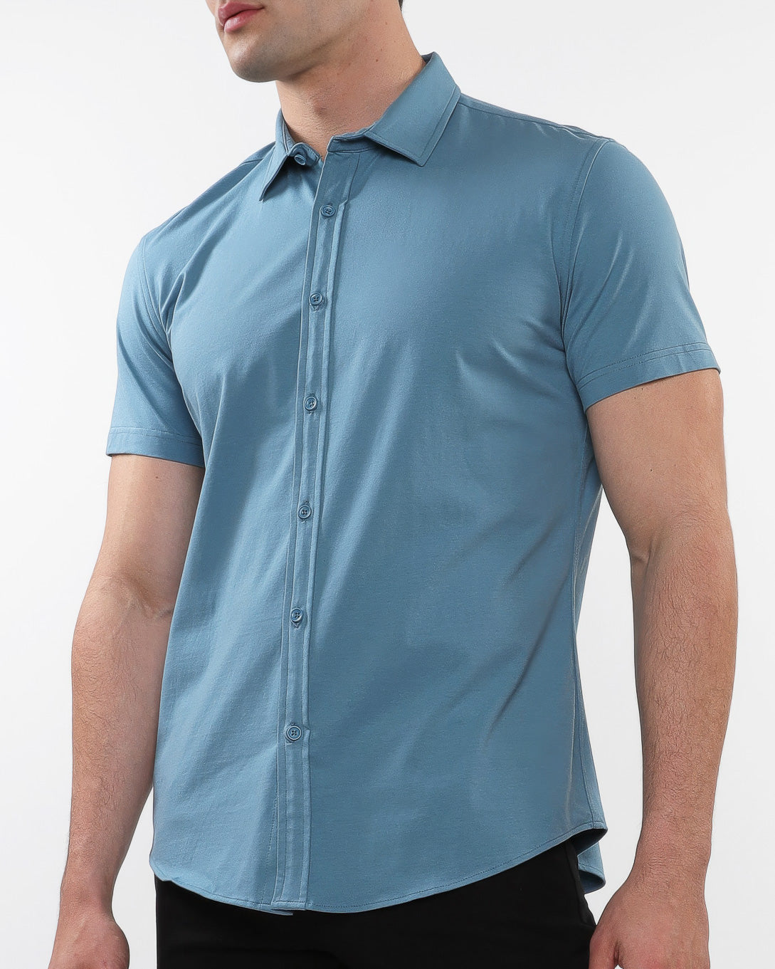 Stretch Jersey Knit Shirt - Blueprint