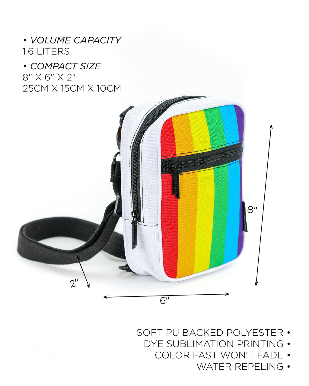 88557: Sidekick Sling Bag | Recycled RPET | Rainbow Stripe