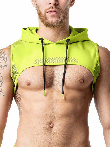 Acid Hooded Crop Top Acid Lime