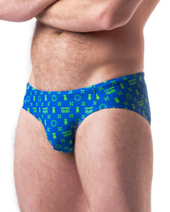 Asspiration Bikini - Prince Blue/Neon Green
