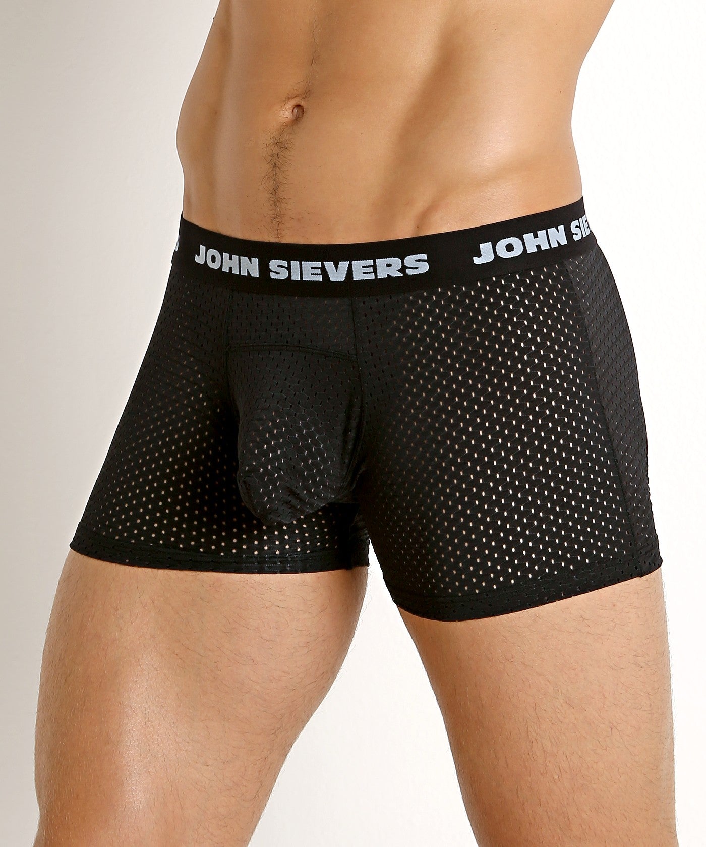 Stretch Mesh Natural Pouch Boxer Black