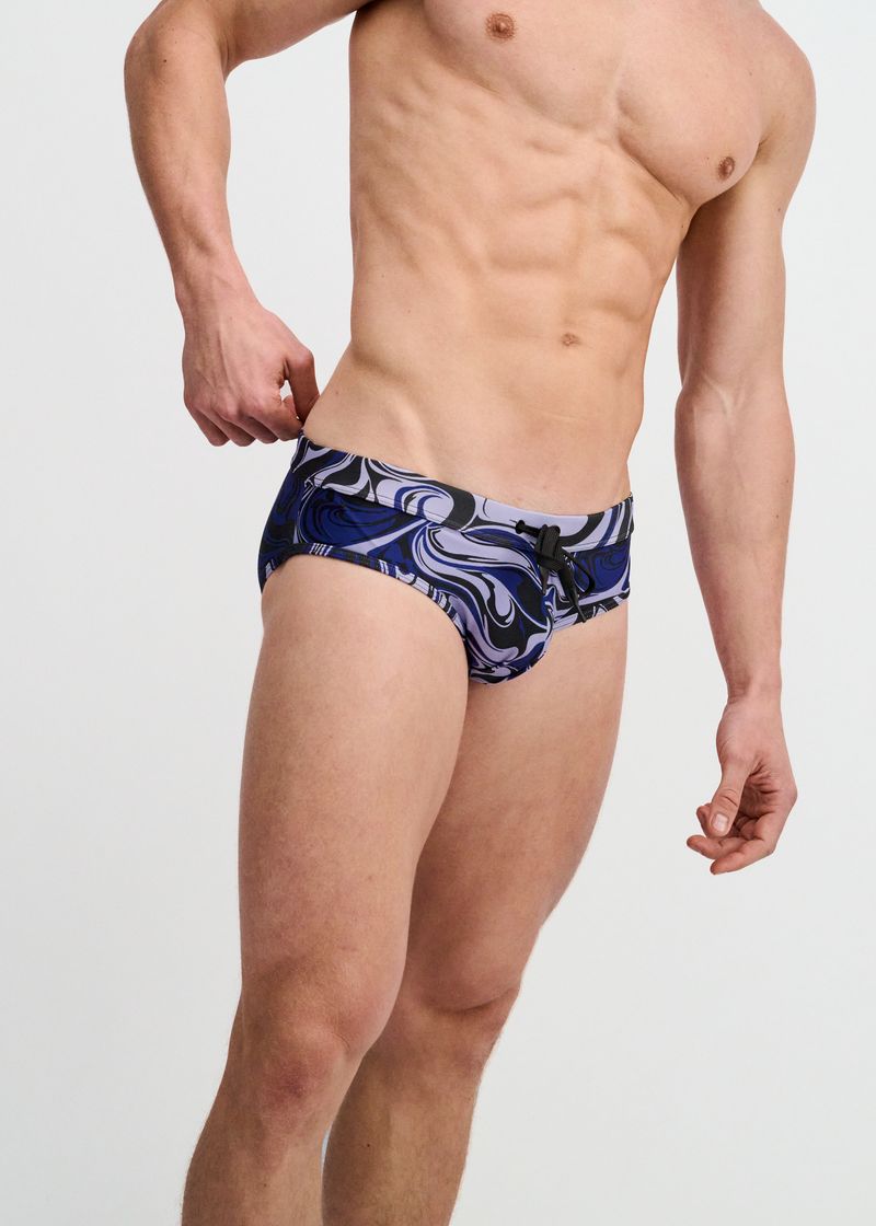 Waves Print Swim Brief - Teal