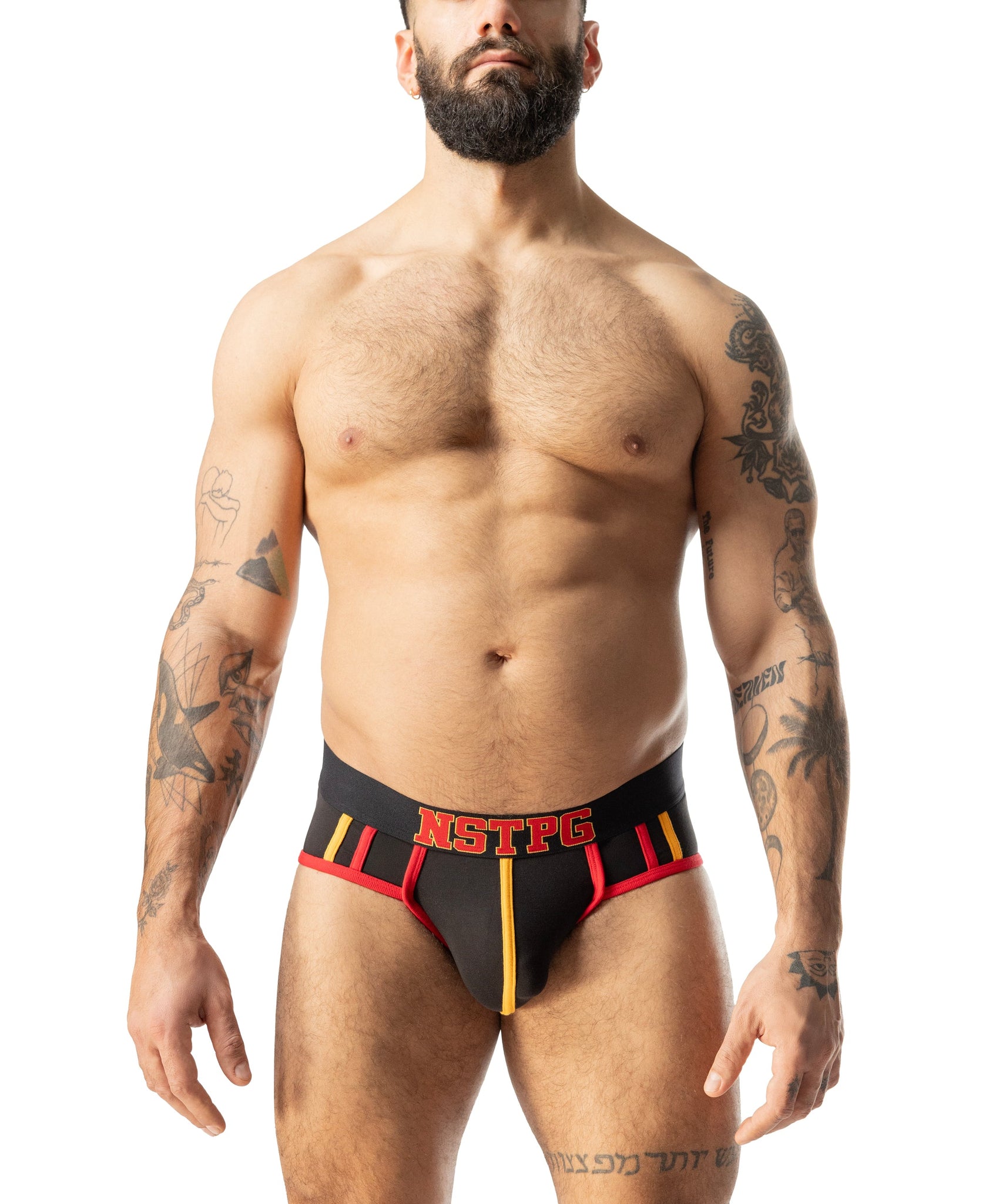 Contender U-Front Brief Black Red