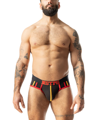 Contender U-Front Brief Black Red