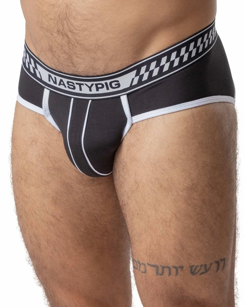 Chase U-Front Brief Black White