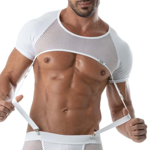 Adjustable Suspenders White OS