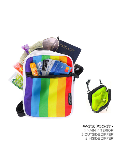 88557: Sidekick Sling Bag | Recycled RPET | Rainbow Stripe