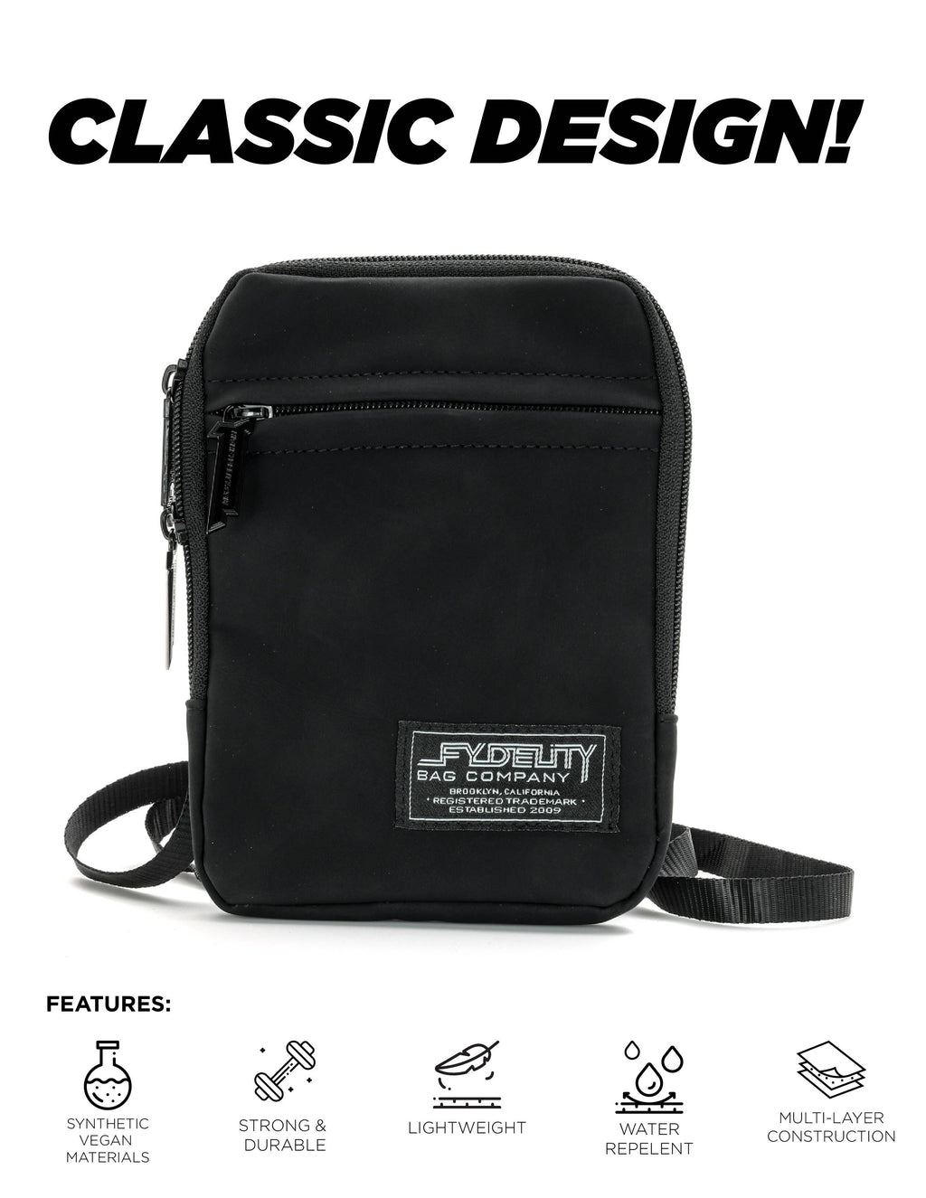 88701: Crossbody Slim Shady Bag | Vegan Black