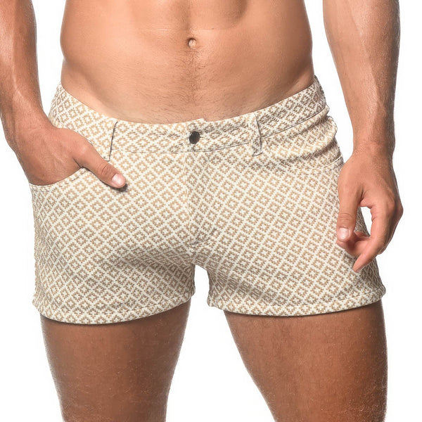 3” Jacquard Knit Jean Short - DIAMONDS