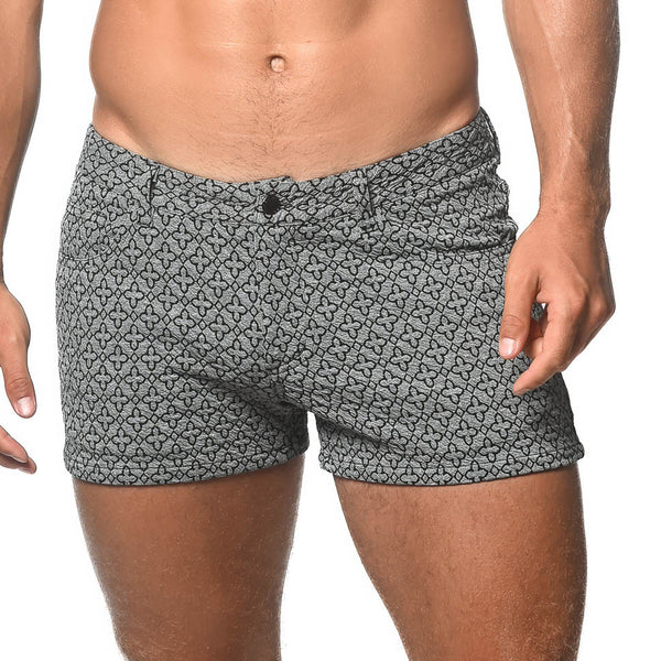 3” Jacquard Knit Jean Short - DIAMONDS