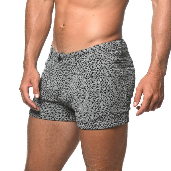 3” Jacquard Knit Jean Short - DIAMONDS