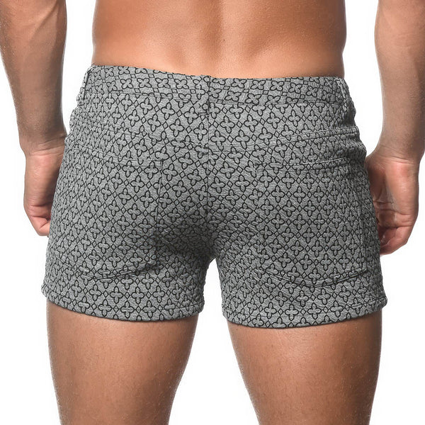 3” Jacquard Knit Jean Short - DIAMONDS