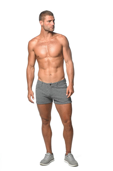 3” Jacquard Knit Jean Short - DIAMONDS