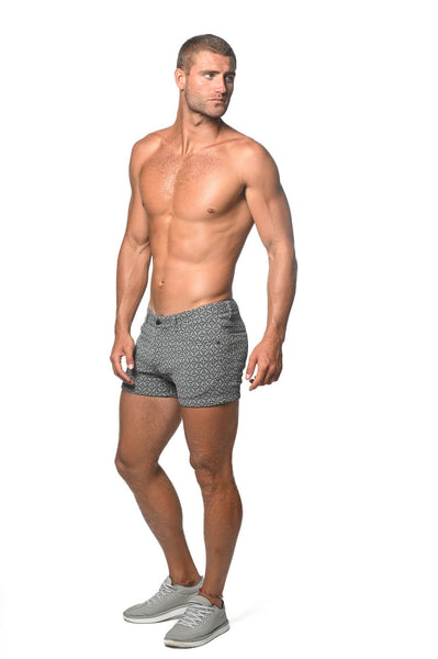 3” Jacquard Knit Jean Short - DIAMONDS