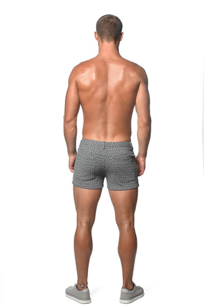 3” Jacquard Knit Jean Short - DIAMONDS