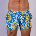 Flower Fields Swim Short Blue