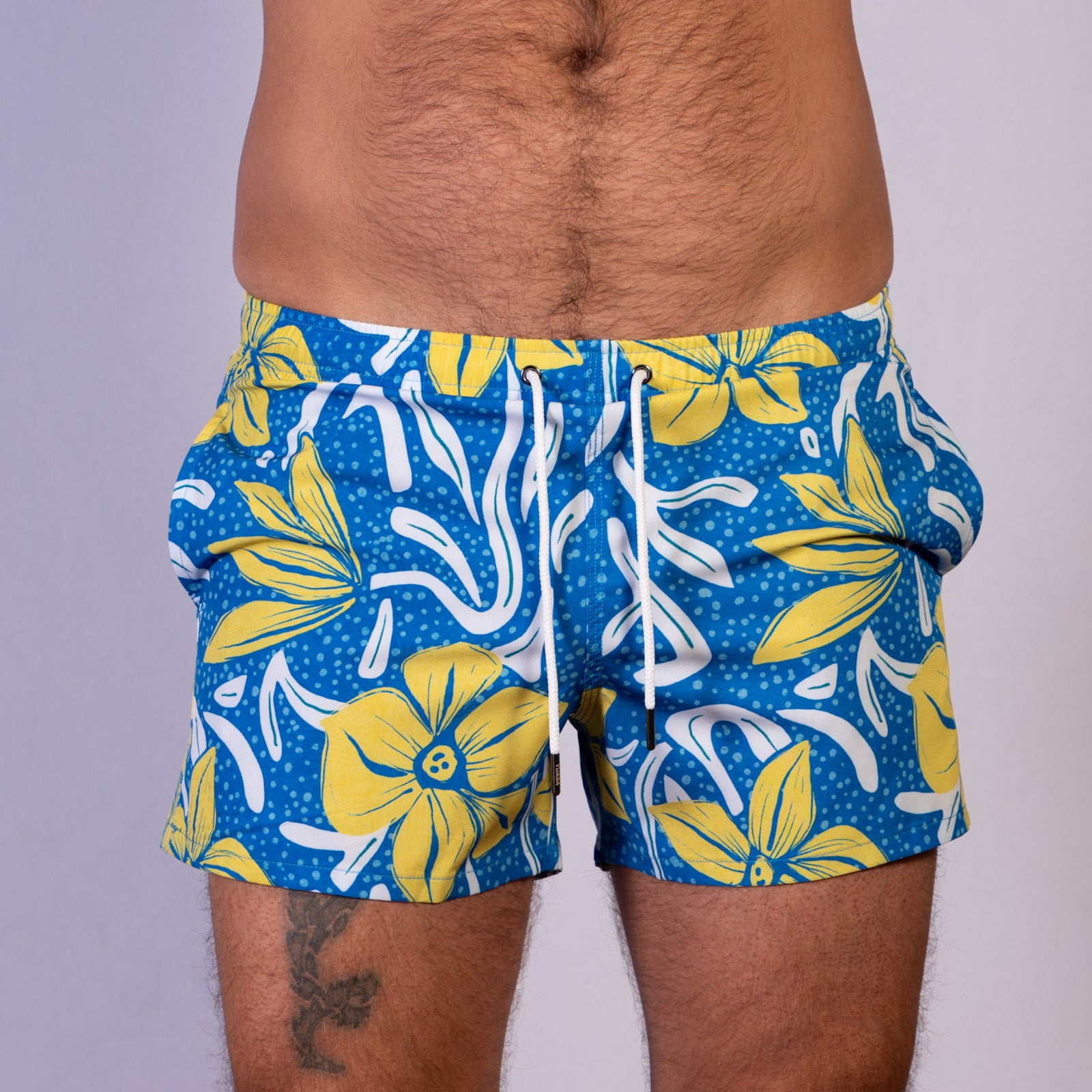 Flower Fields Swim Short Blue