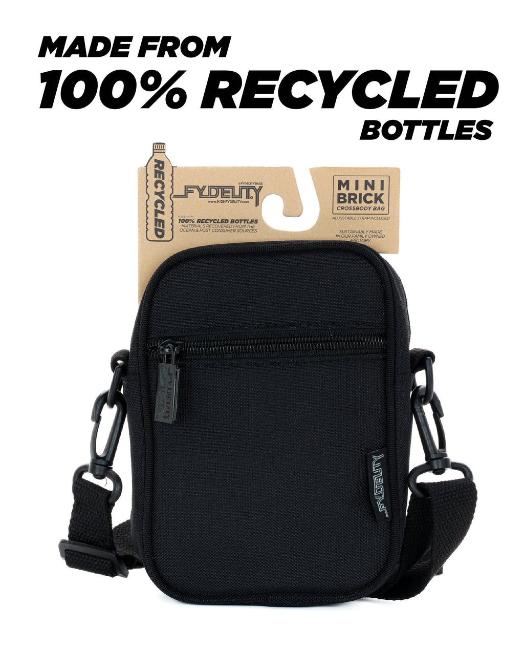 Mini Brick Bag | Recycled RPET | Black