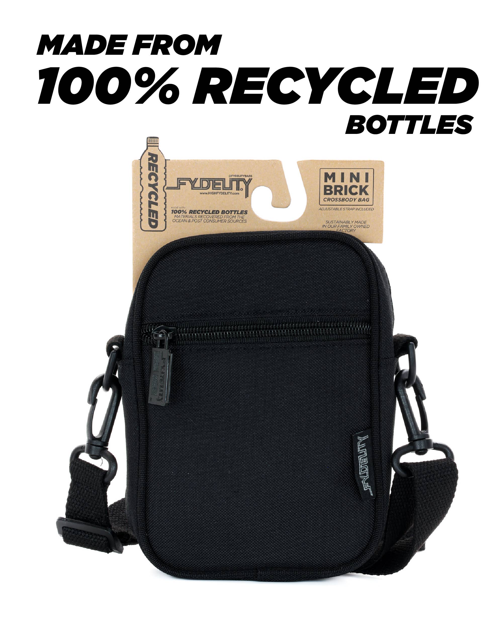 Mini Brick Bag | Recycled RPET | Black