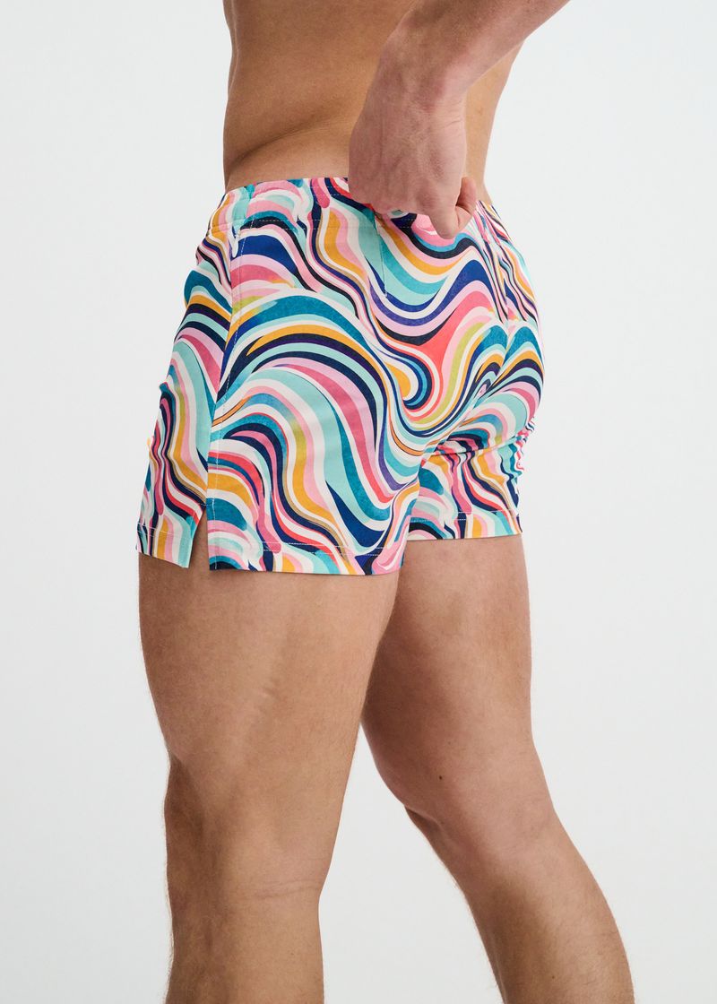 Swirls Print Swim Short