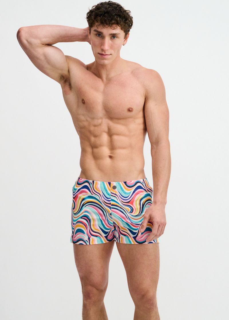 Swirls Print Swim Short