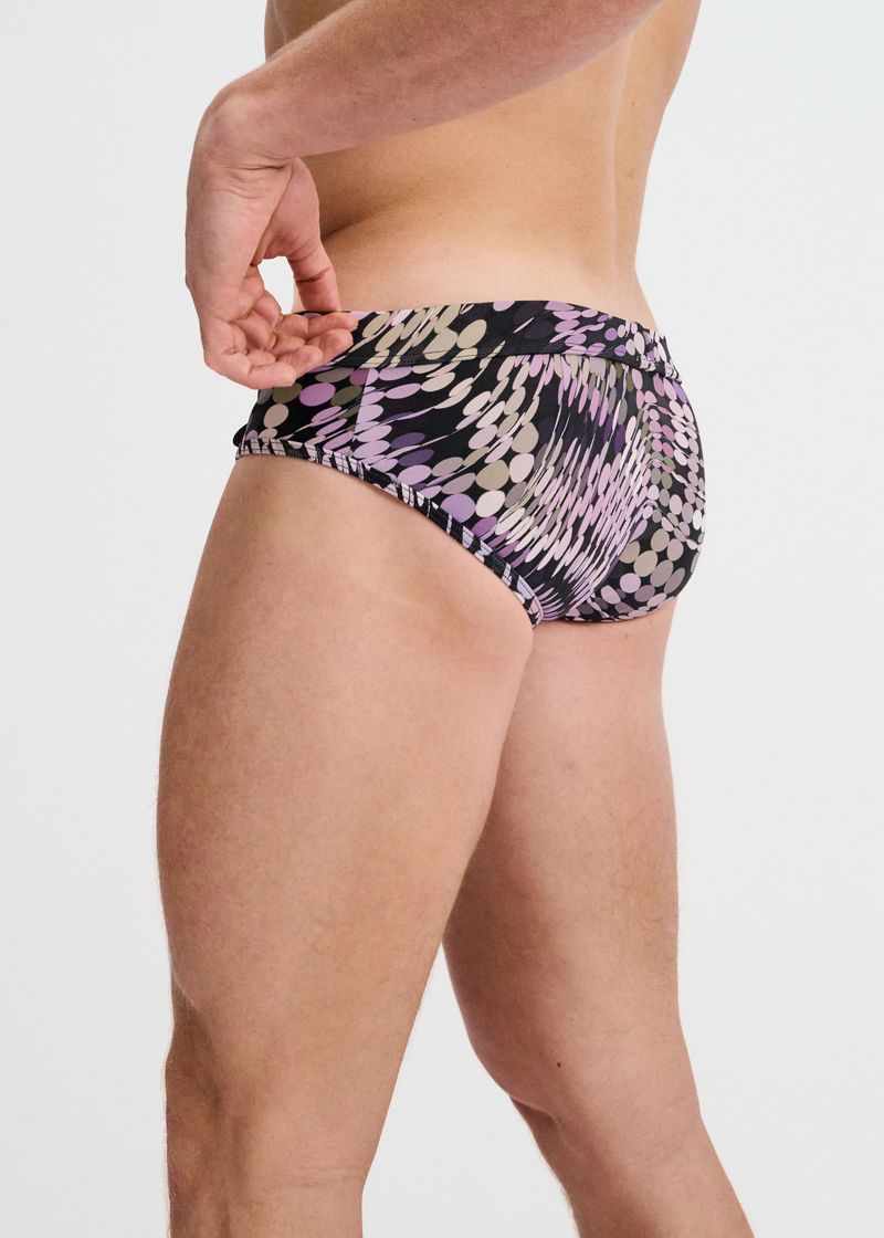 Waves Print Swim Brief-Purple/Aloe