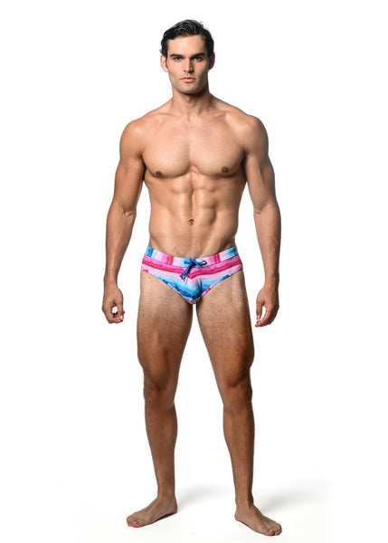 Stripe Printed Swim Brief