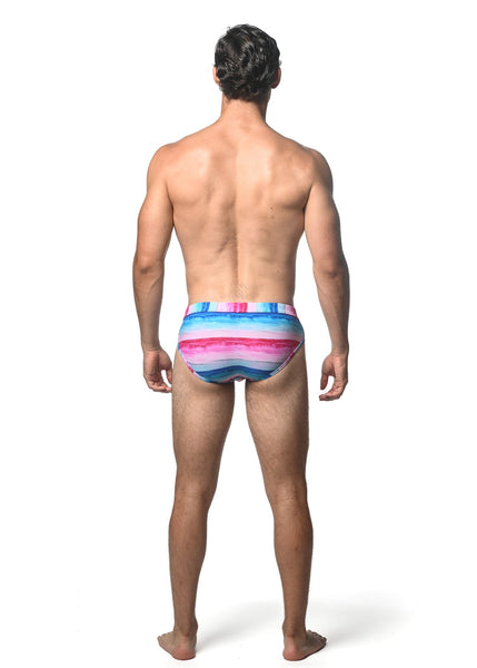 Stripe Printed Swim Brief